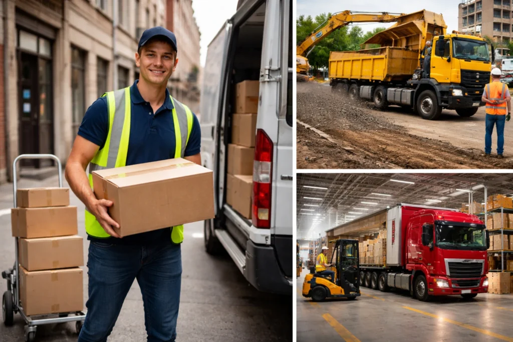 Jobs you can do with a CDL at 18 including local delivery construction and warehouse trucking work