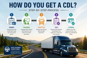 how do you get a cdl step by step process infographic with timeline