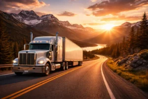 truck driver lifestyle long haul highway journey scenic road